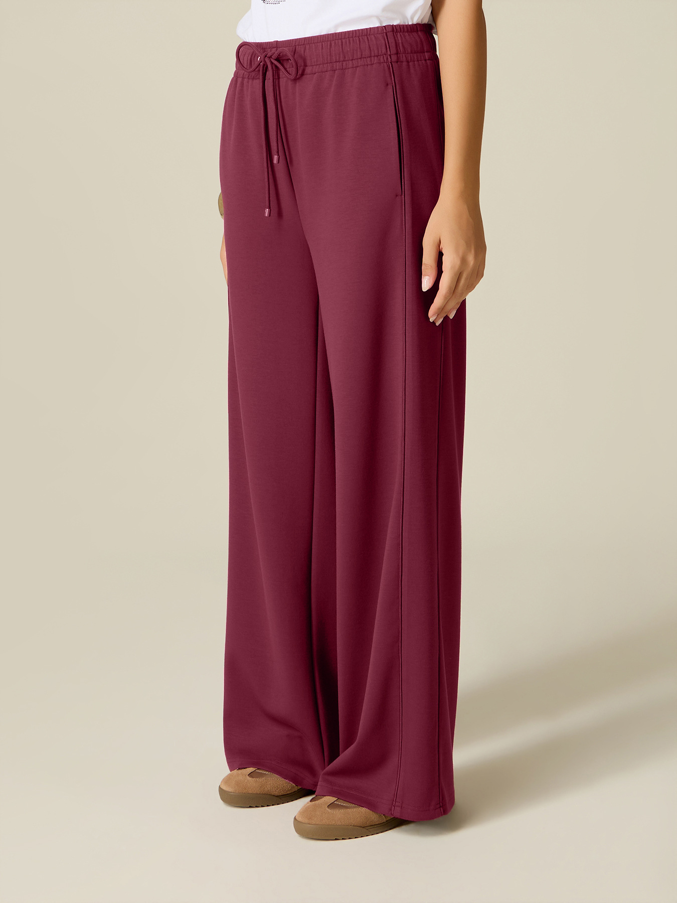 Joggers palazzo cu piping image number 3