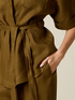 Linen shirt with belt and pockets image number 2