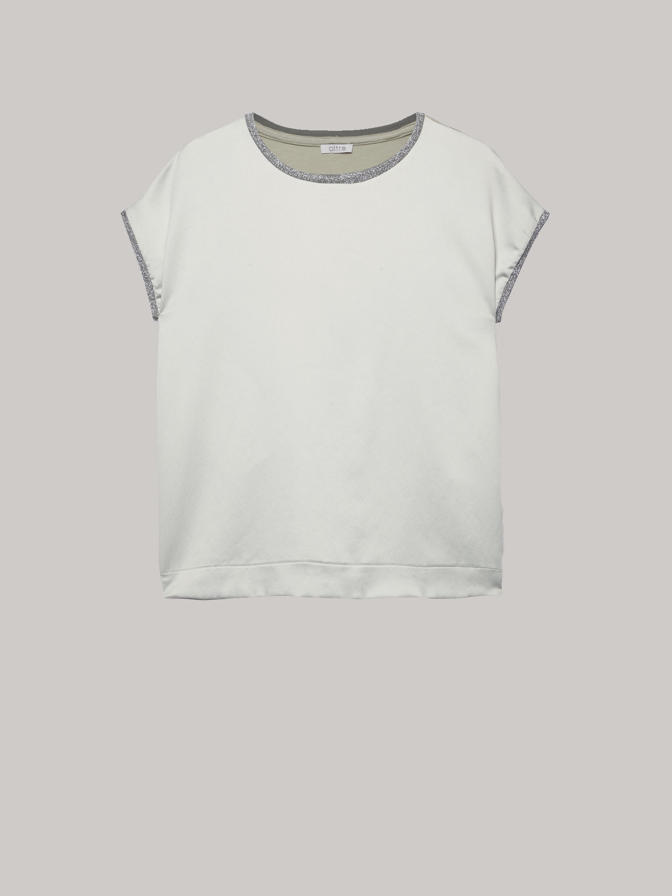 Dual-fabric T-shirt with lurex trims image number 3