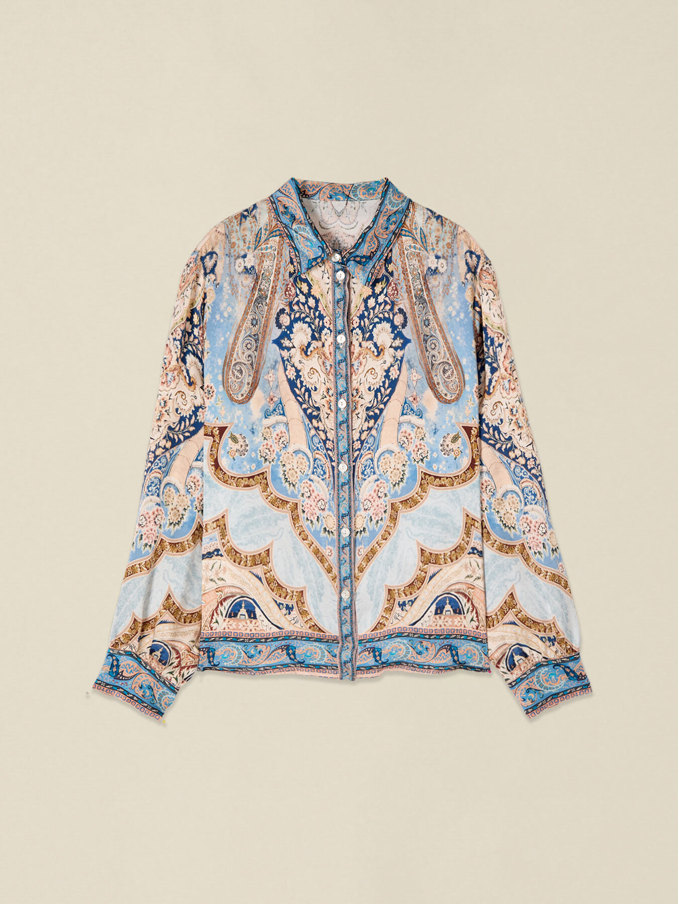 Patterned satin shirt image number 3