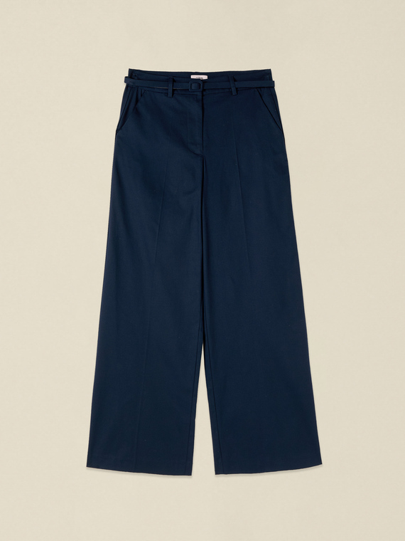 Pantaloni palazzo din amestec de bumbac