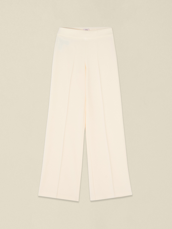 Wide-leg palazzo pants in technical fabric
