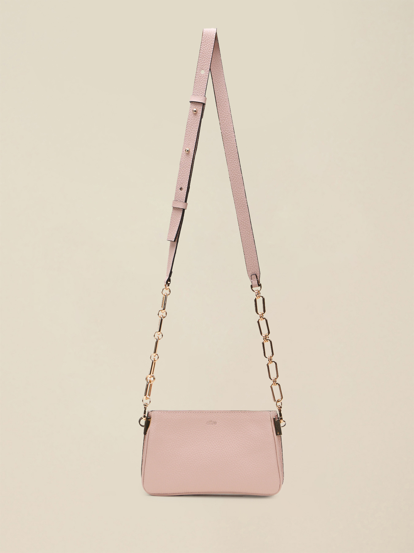 Genuine leather bag with decorative chain image number 2