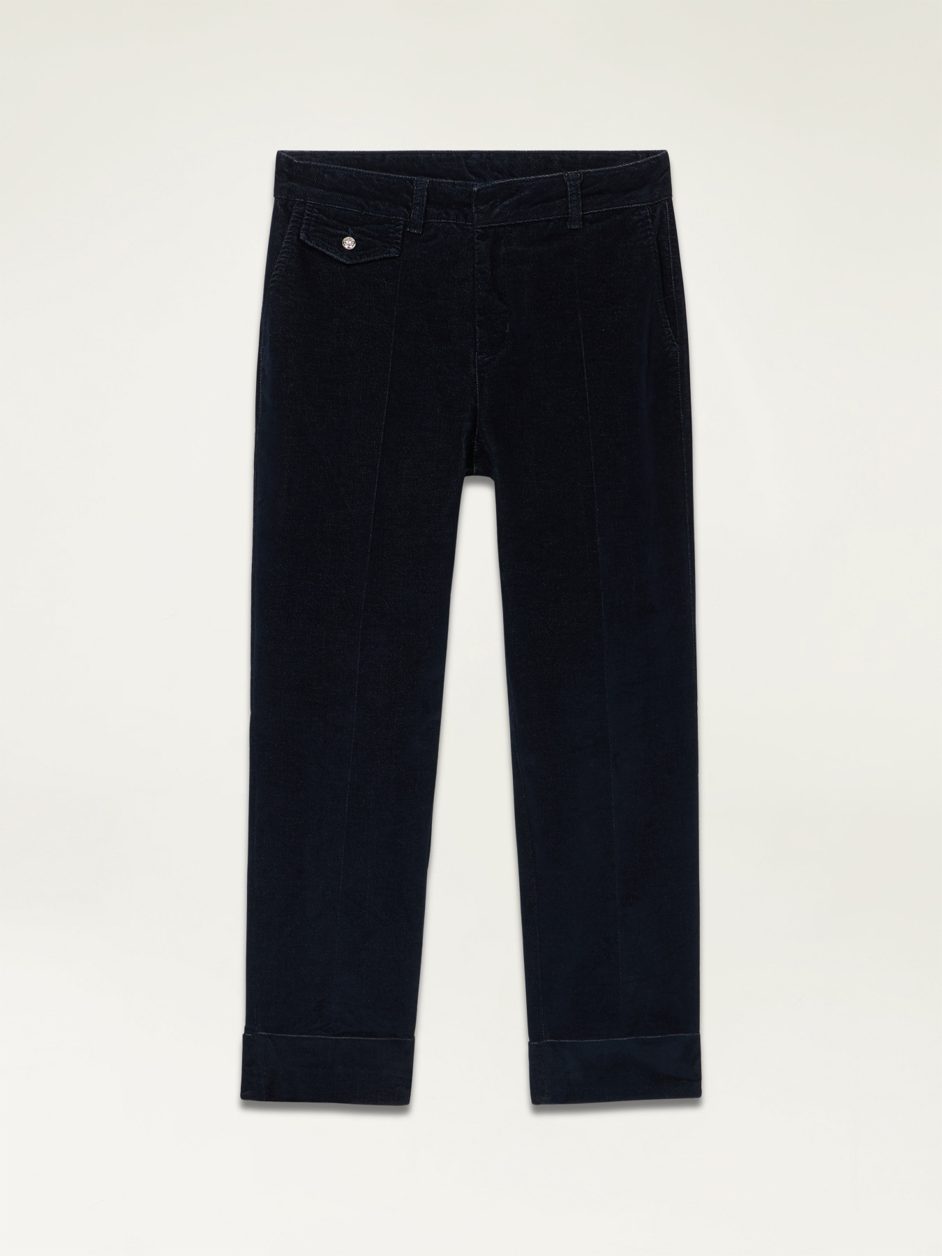Pantaloni regular din denim cu efect de catifea image number 4
