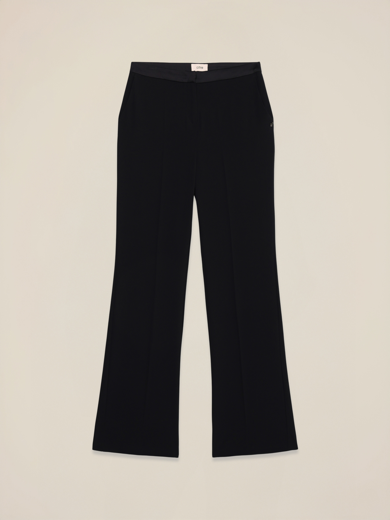 Wide-leg palazzo pants in enver satin image number 4