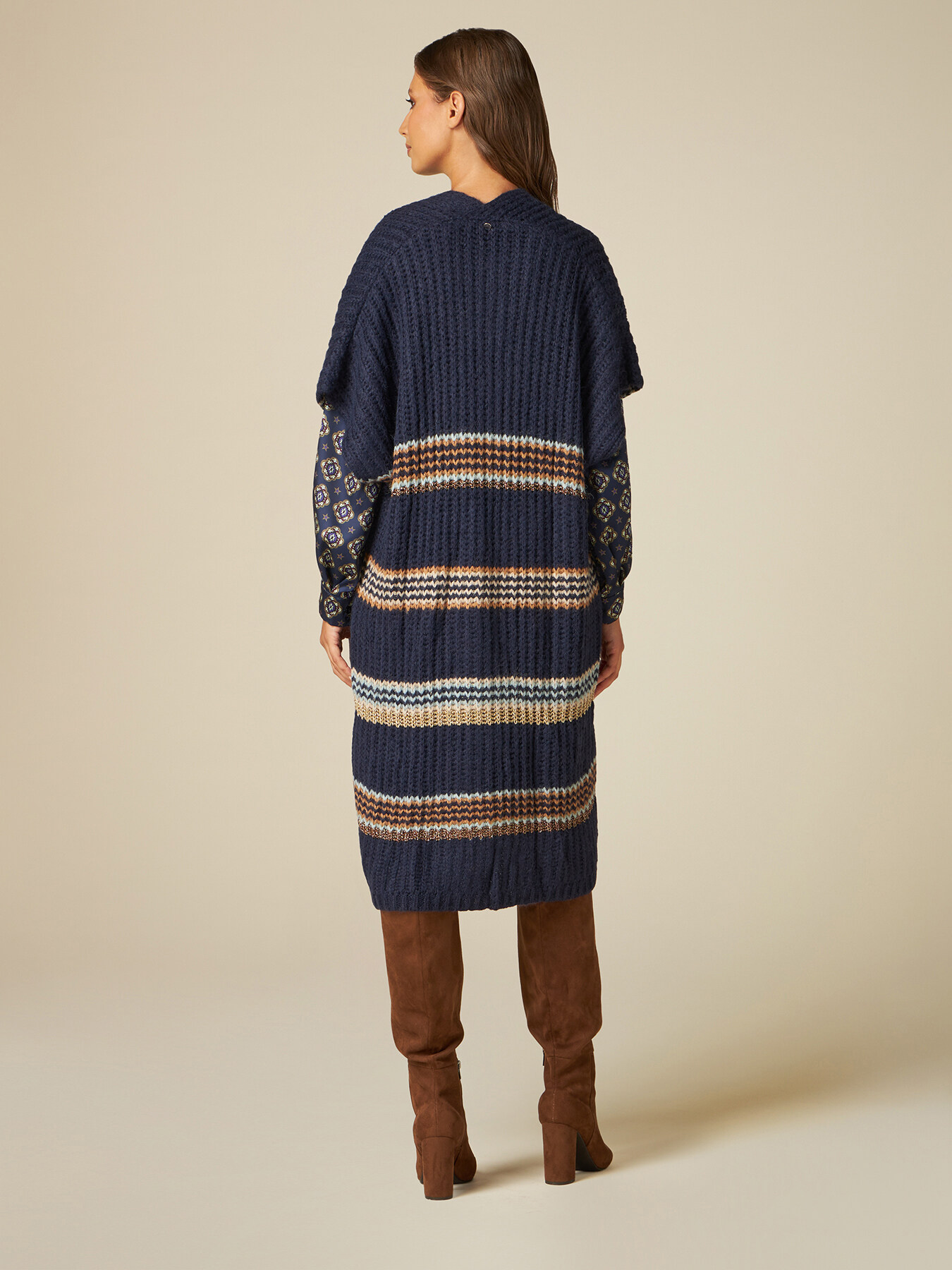 Maxi gilet in maglia misto lana image number 1