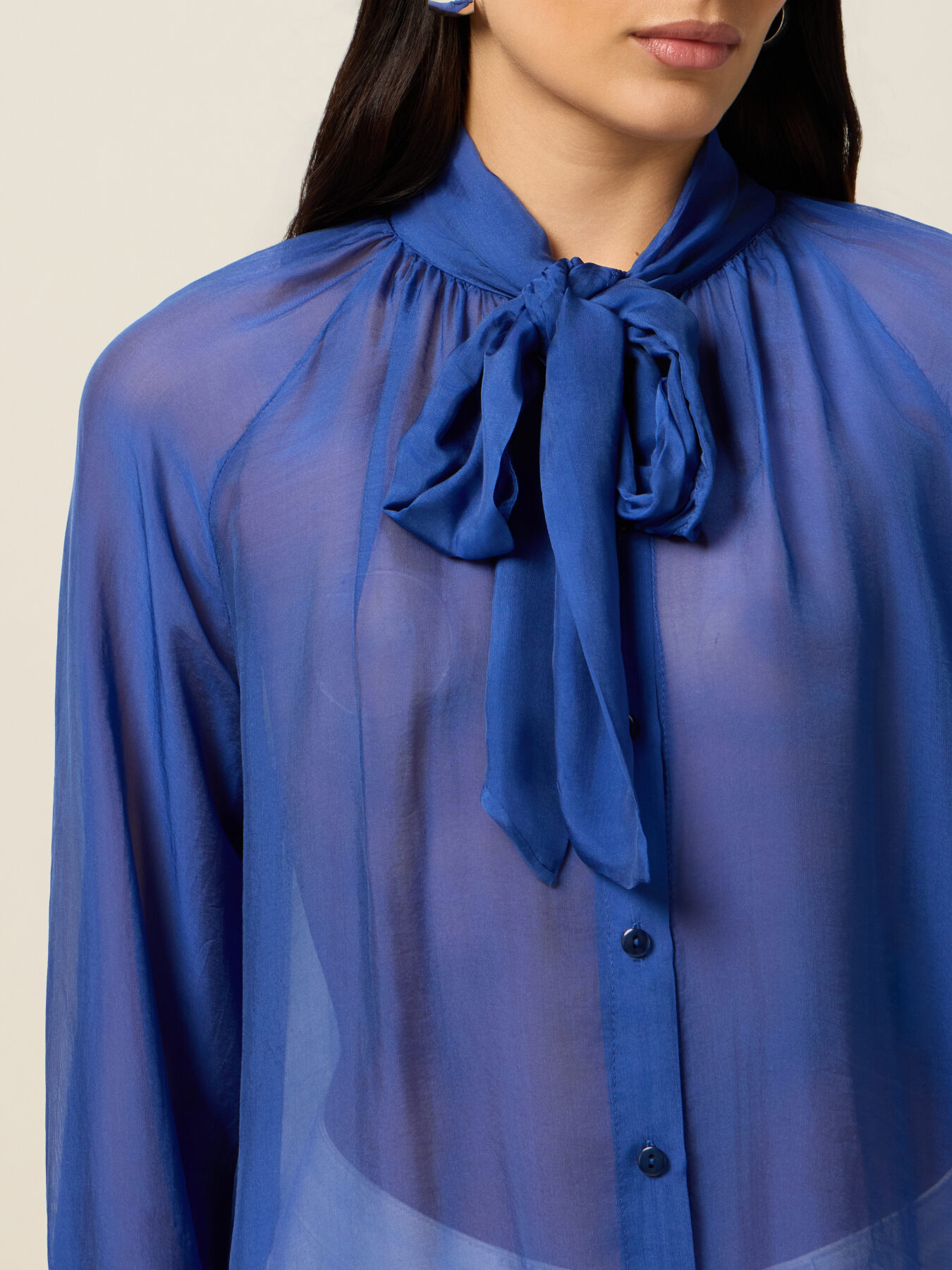 Blusa de voile mezcla de seda image number 2