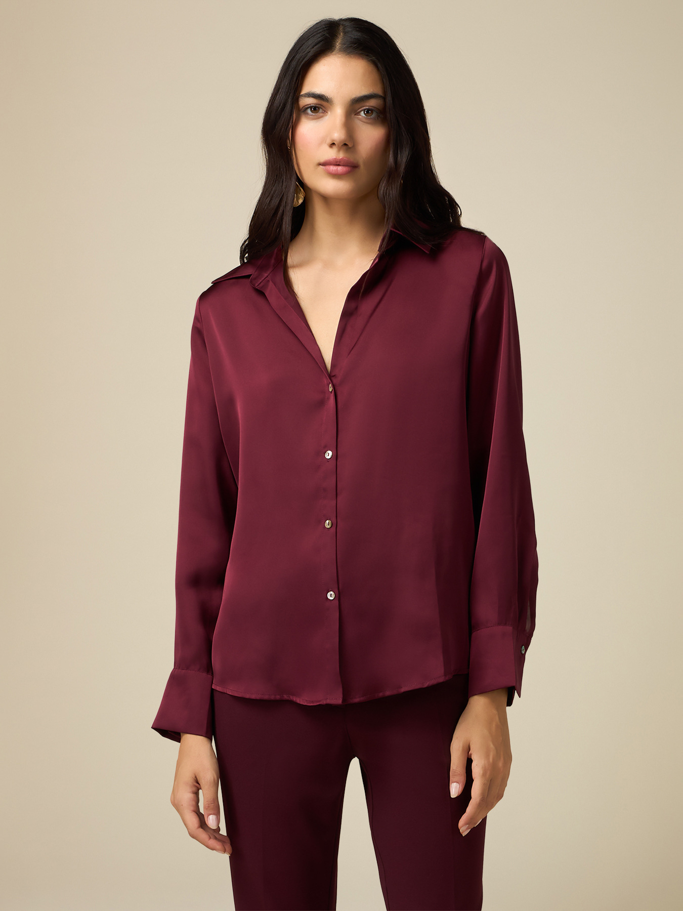 Chemise en satin uni image number 0