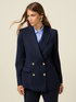 Double-breasted pinstripe blazer image number 1