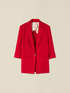 Blazer din amestec de viscoză cu m&acirc;neci trei sferturi image number 3