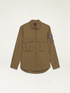 tencel blend shirt with large pockets and emblem image number 3