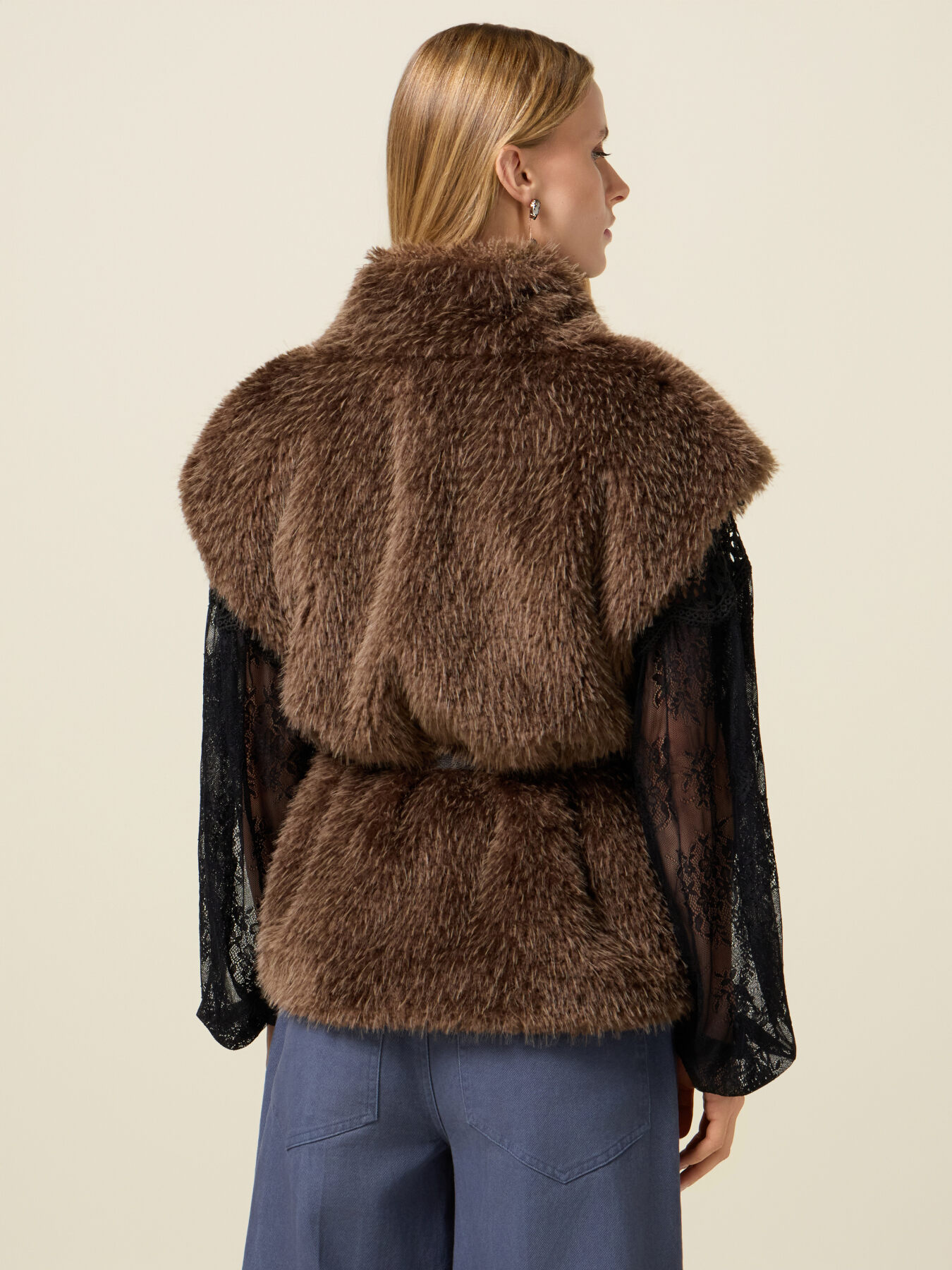 Soft fabric cape with belt image number 1