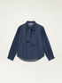 Denim shirt with studs and bow image number 3