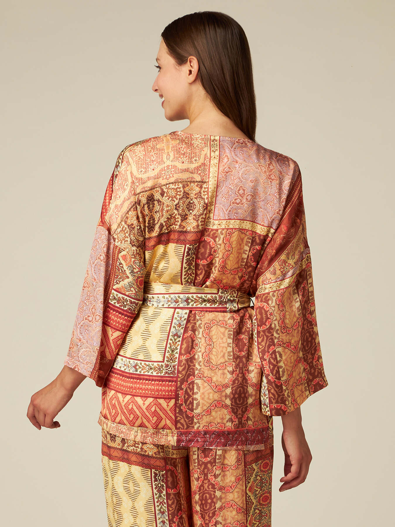 Kimono aus gemustertem Satin image number 1