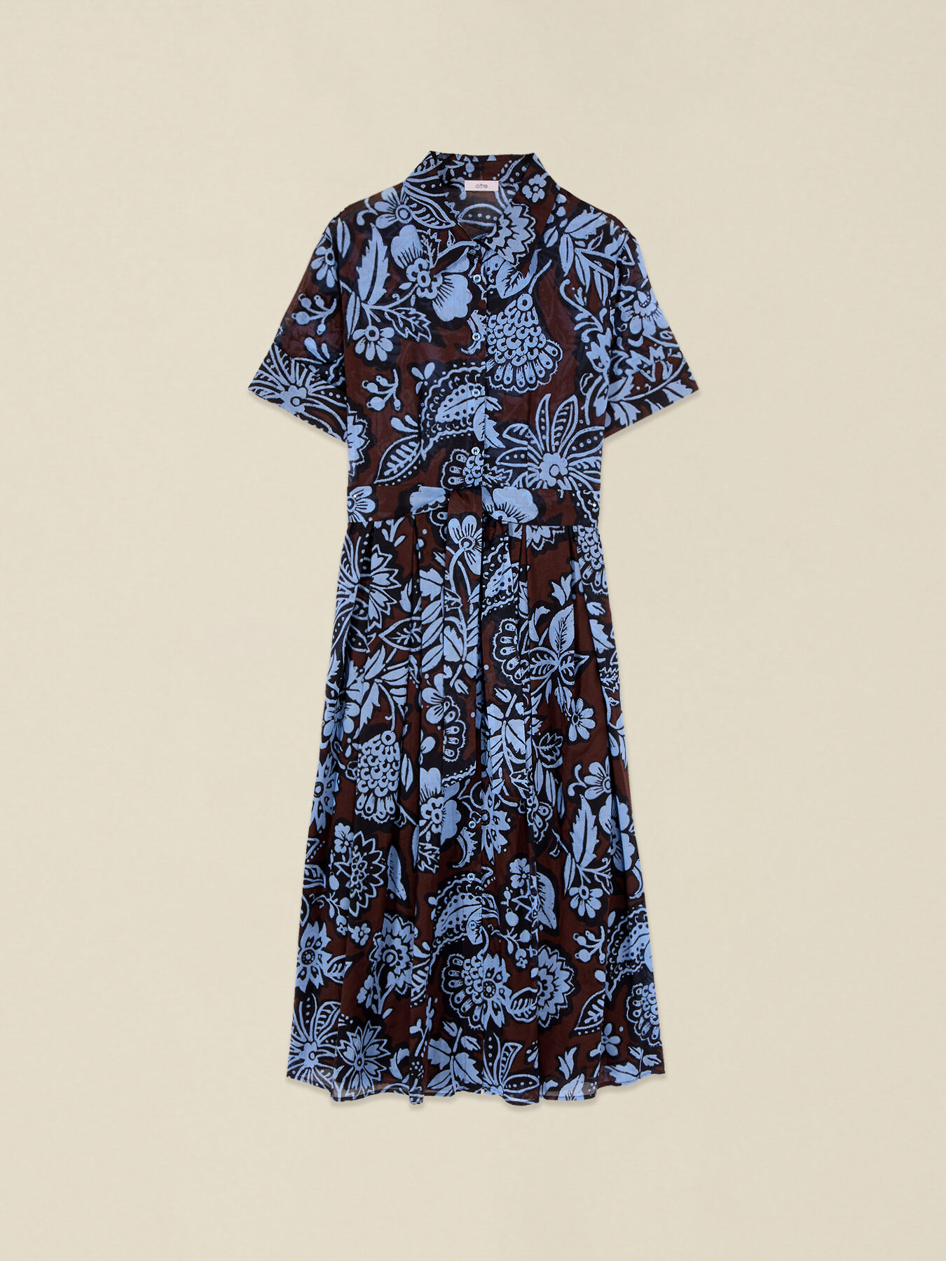 Cotton shirt dress with print image number 3