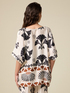 Kimono-Bluse aus gemustertem Satin image number 1