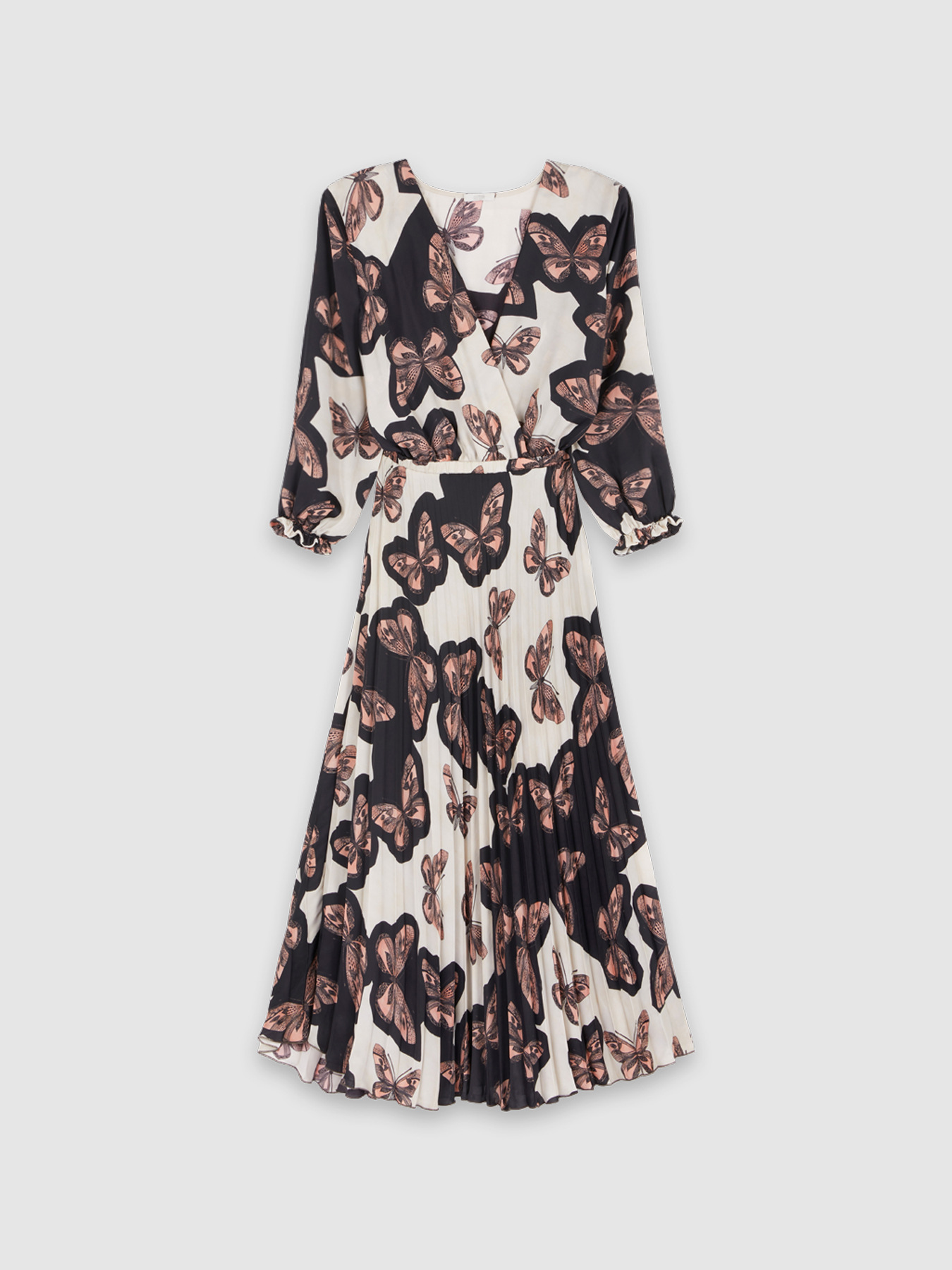 Langes Kleid aus gemustertem Satin image number 3