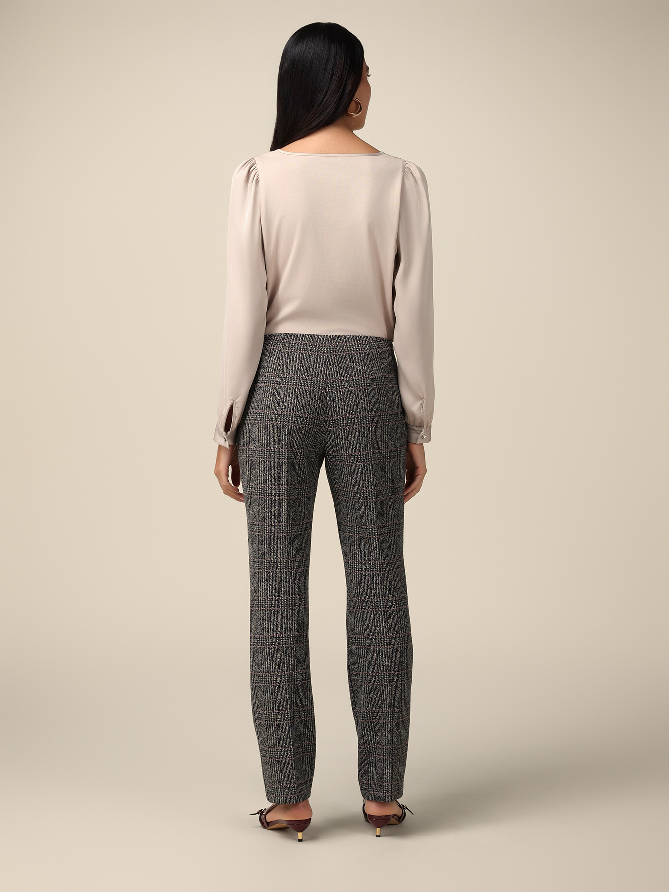 Pantalon regular en tissu &agrave; carreaux image number 1