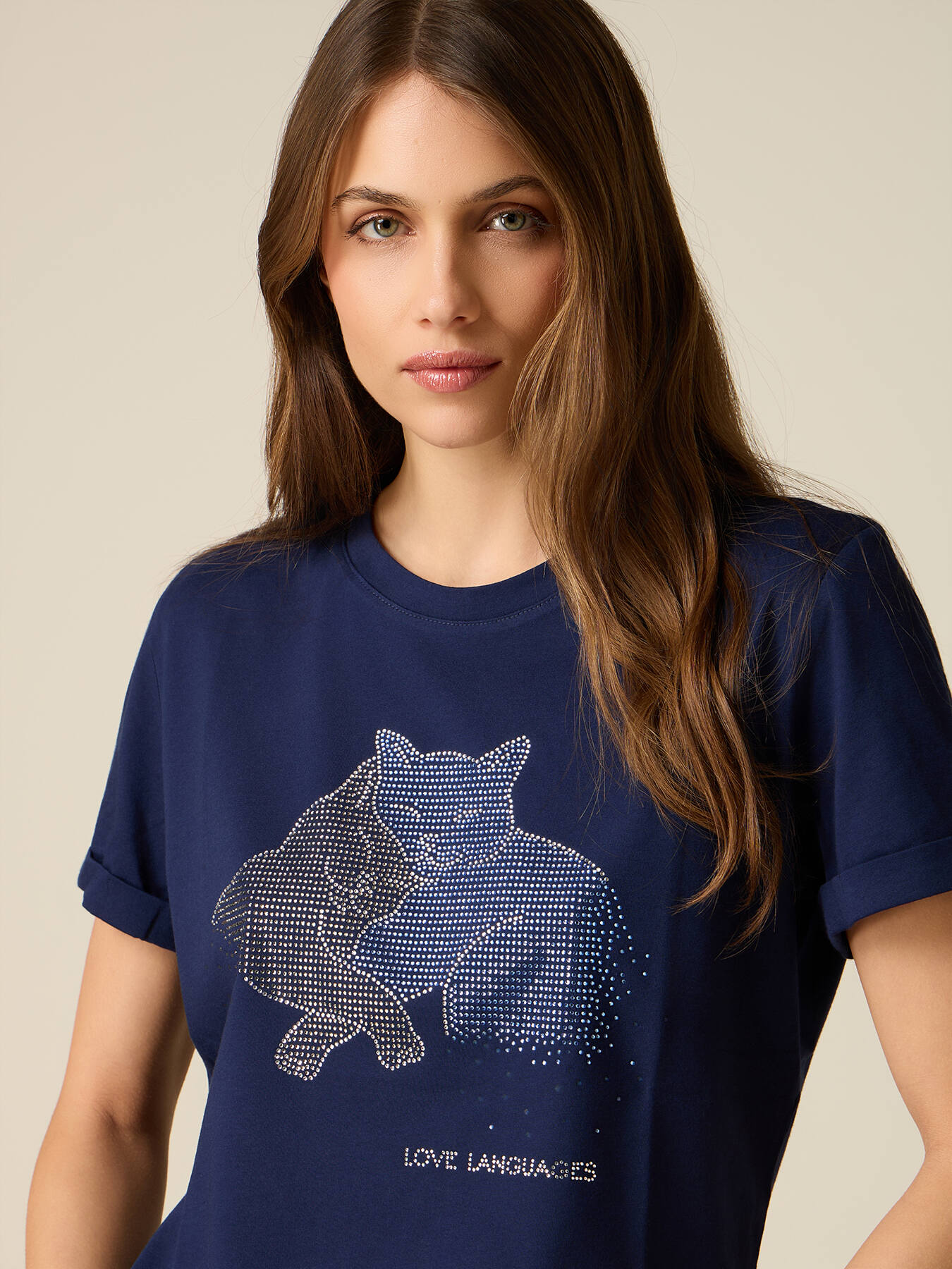 T-shirt in cotone con applicazioni image number 2