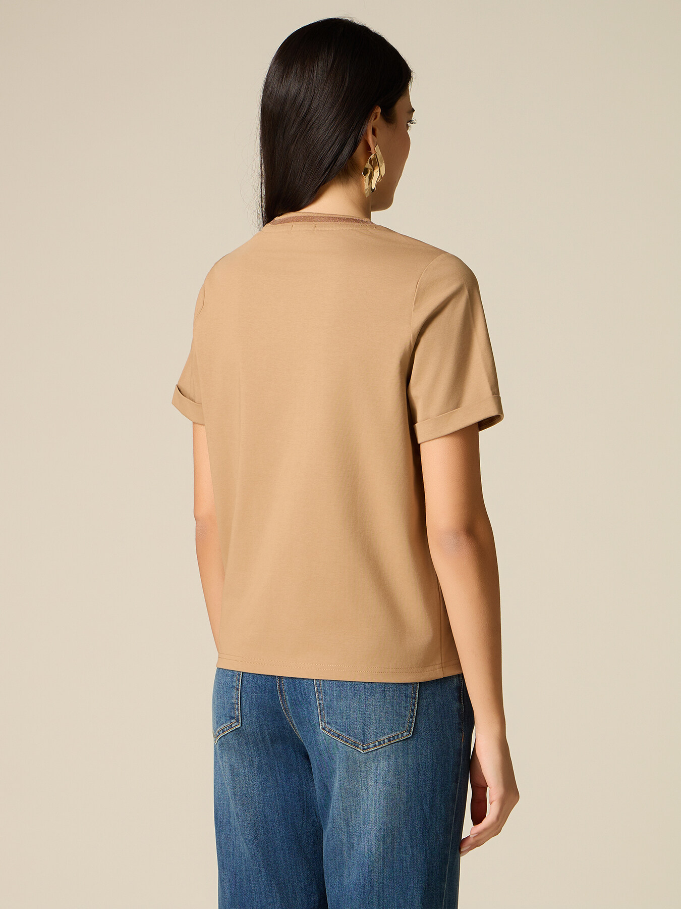 T-shirt with embroidered lettering image number 1
