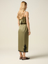 Midi pencil skirt in satin with lace image number 1