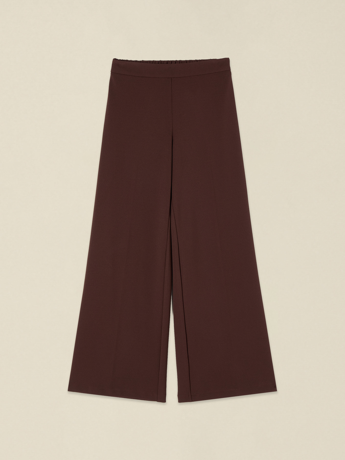 Wide-leg palazzo pants in crepe fabric image number 4