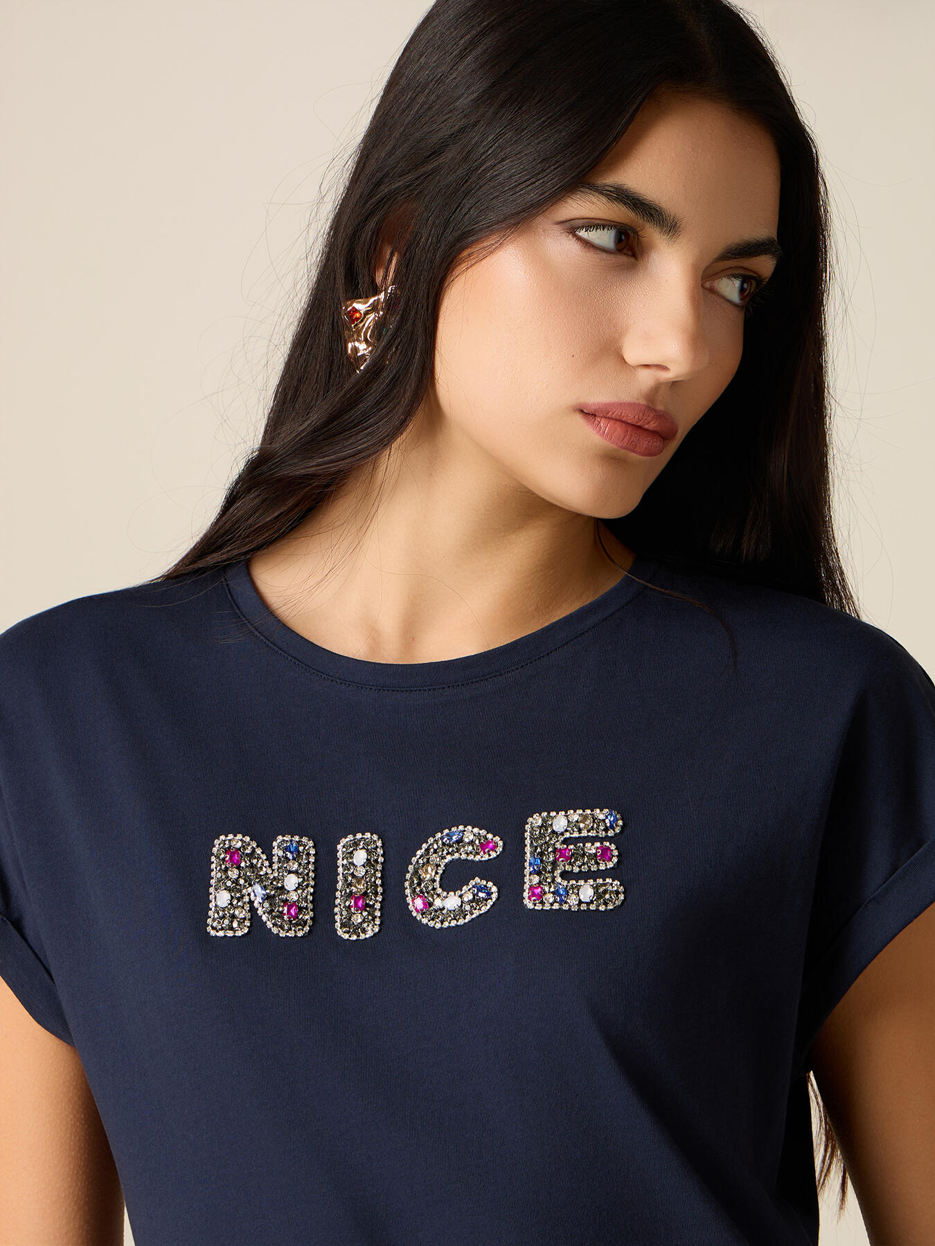 T-shirt en coton avec patch bijou image number 2