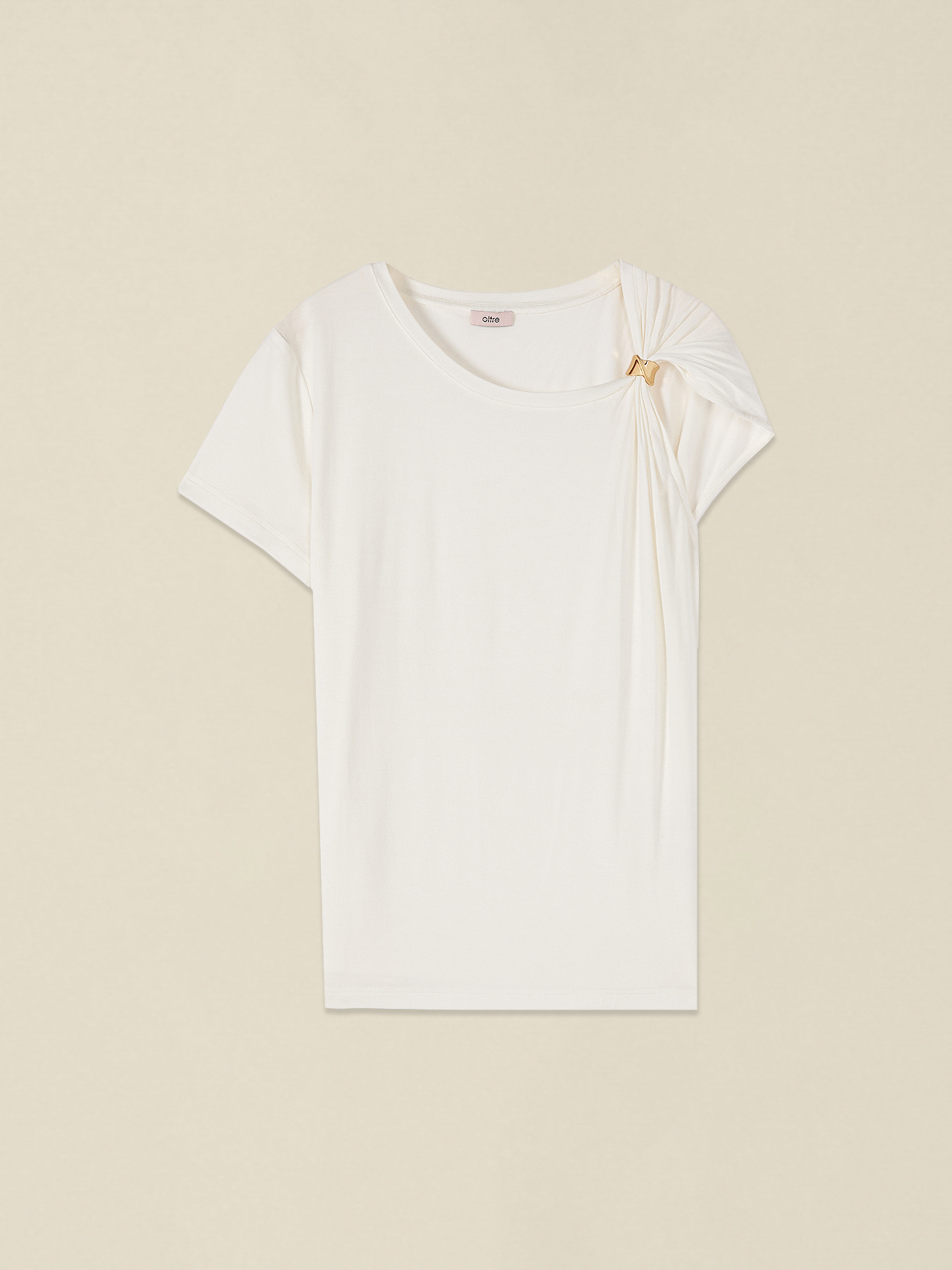 Einschultriges T-Shirt mit Metalldetail image number 3