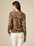 Cardigan animalier con catena gioiello image number 1