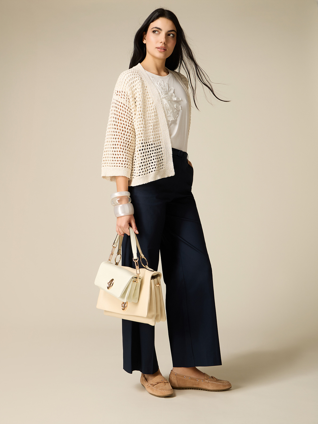 Cotton blend palazzo pants image number 0