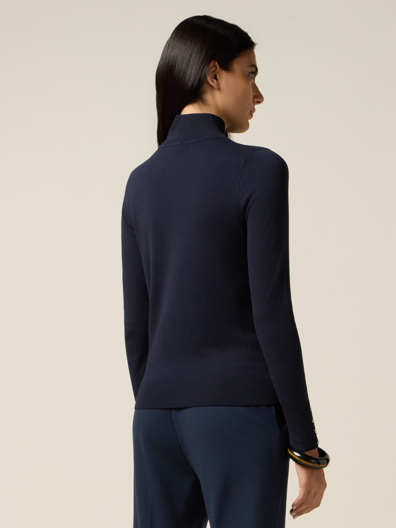 Fitted turtleneck in viscose blend image number 1