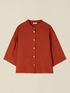 Boxy shirt with mandarin collar image number 4