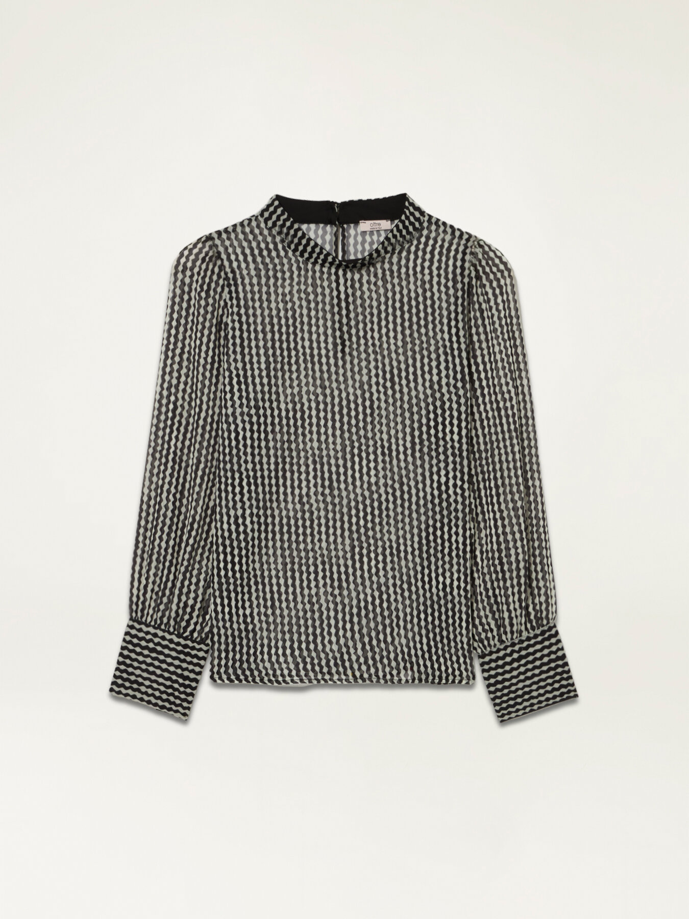 Gemusterte Bluse aus Georgette image number 4