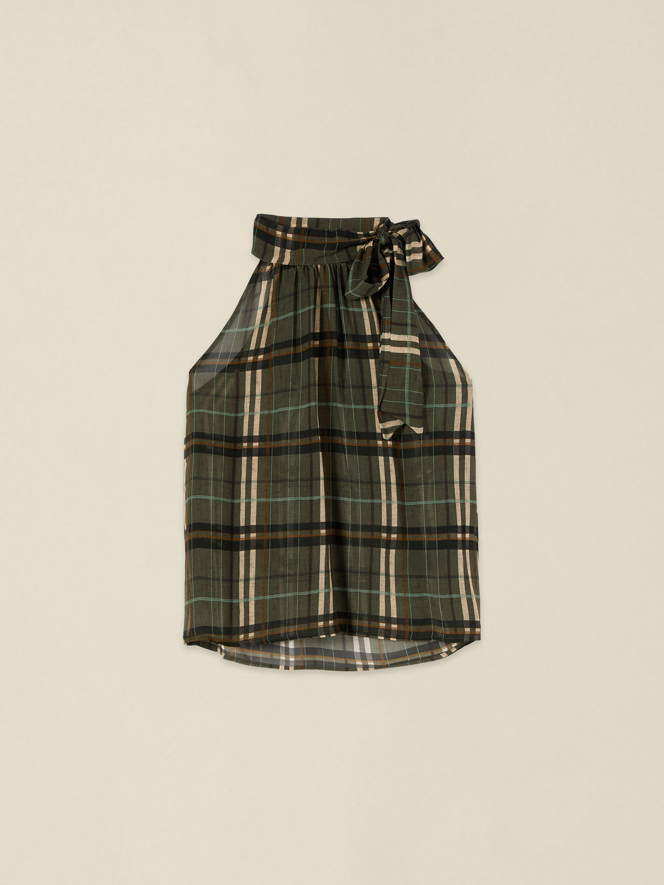 Patterned top with halter neckline image number 3