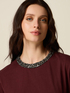 Cotton t-shirt with jewel neckline image number 2