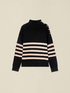Striped turtleneck with shoulder buttons image number 3