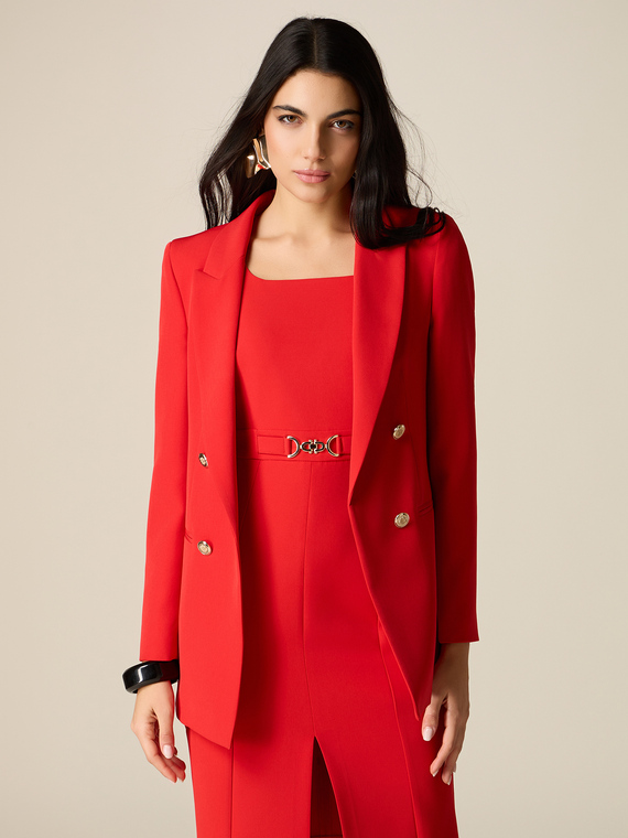 Double-breasted blazer in technical fabric
