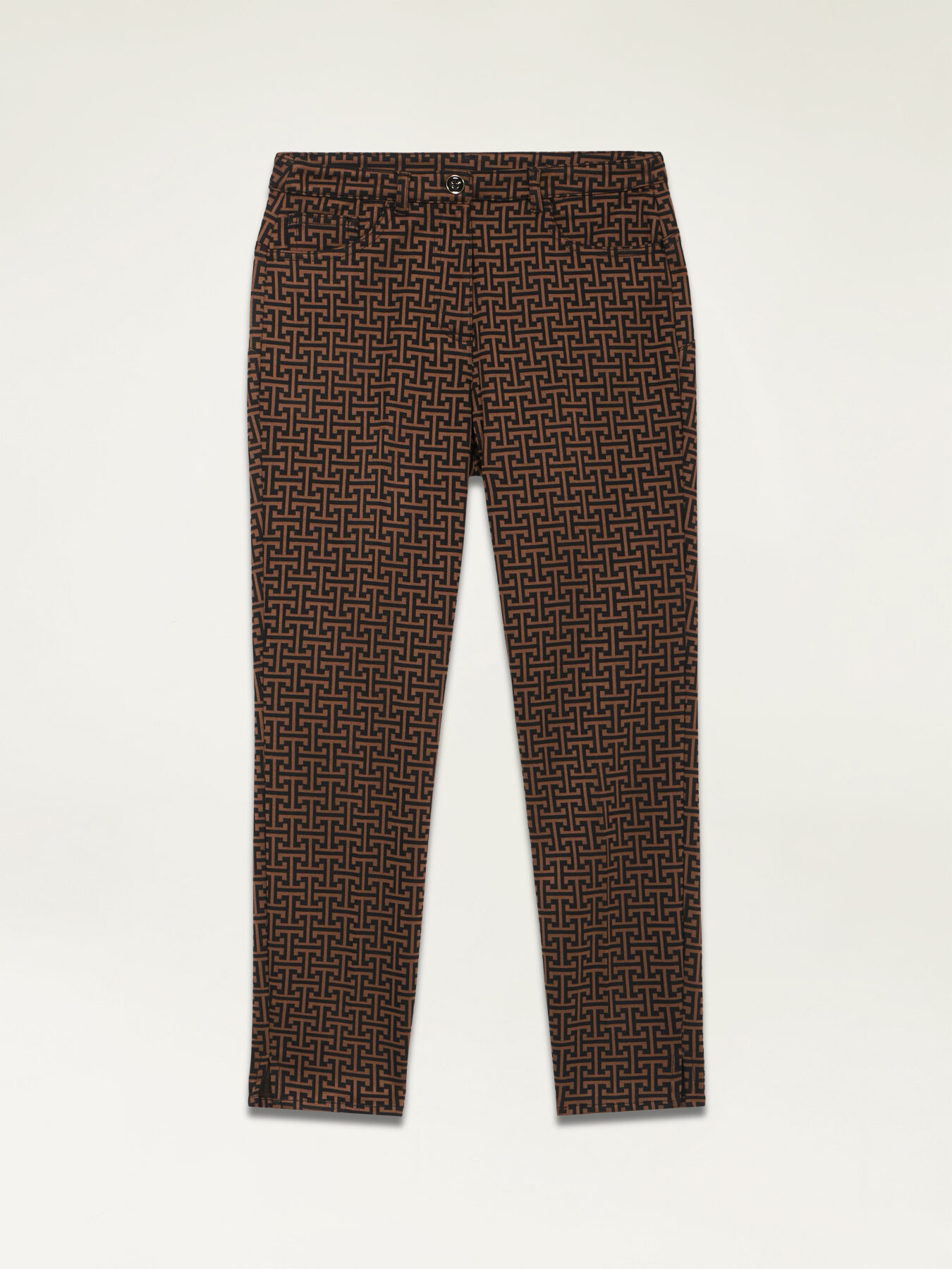 Geometric patterned skinny trousers image number 4