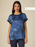 Satin T-shirt blouse in patterned satin image number 0