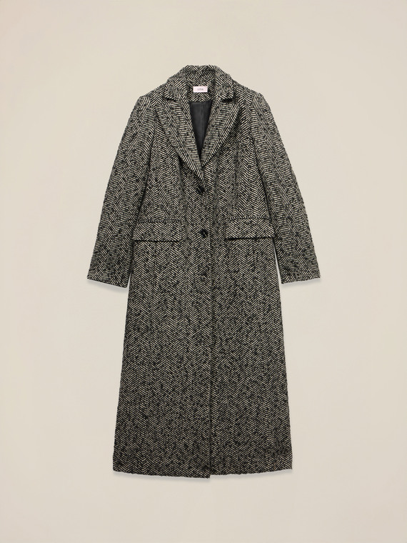 Long herringbone coat