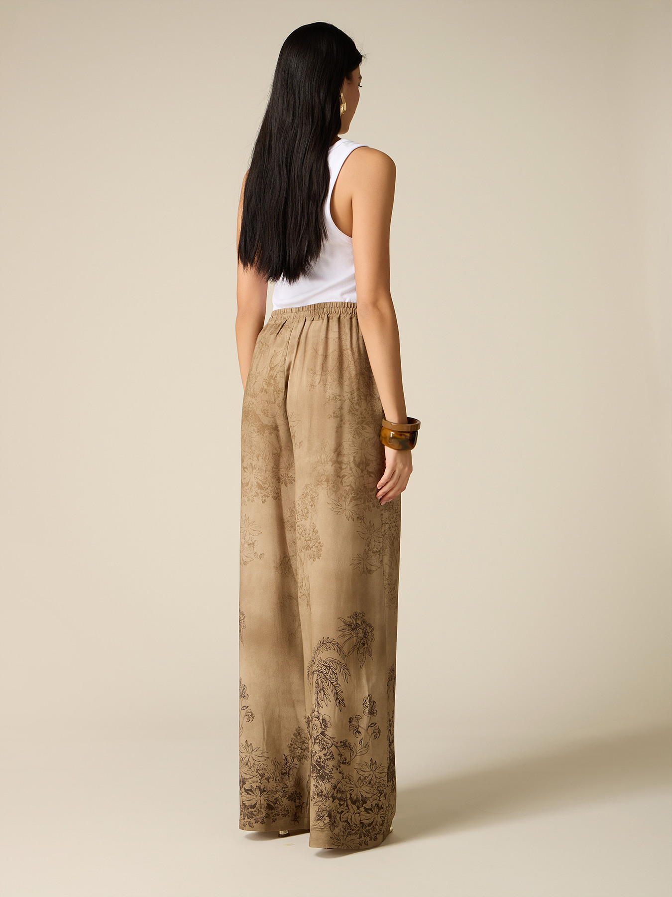 Palazzo pants in patterned viscose image number 1