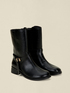 Biker boots with strap and metal buckle image number 2