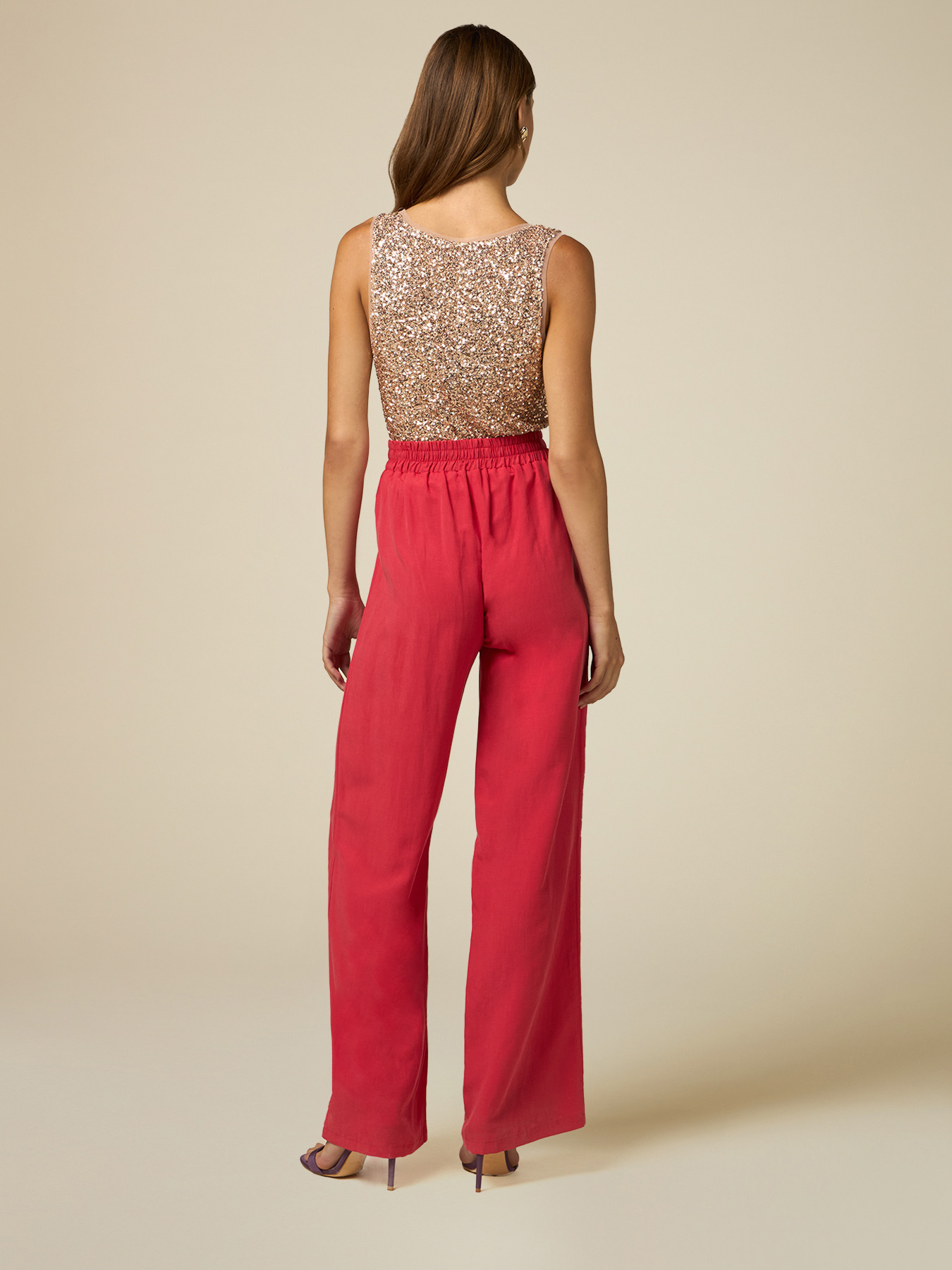 Pantalon large en lyocell/lin image number 1