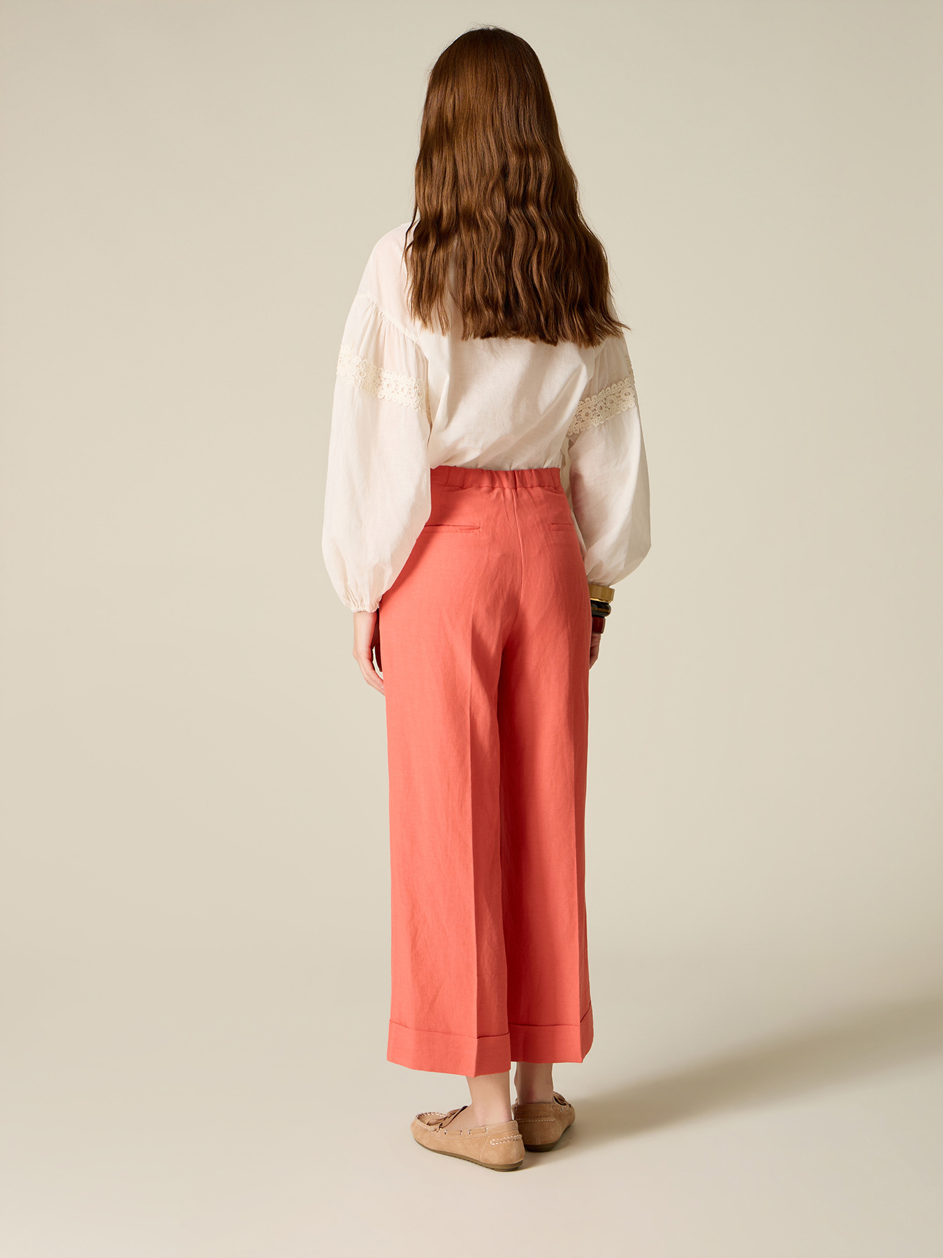 Cropped-Hose aus Leinenmischung image number 1
