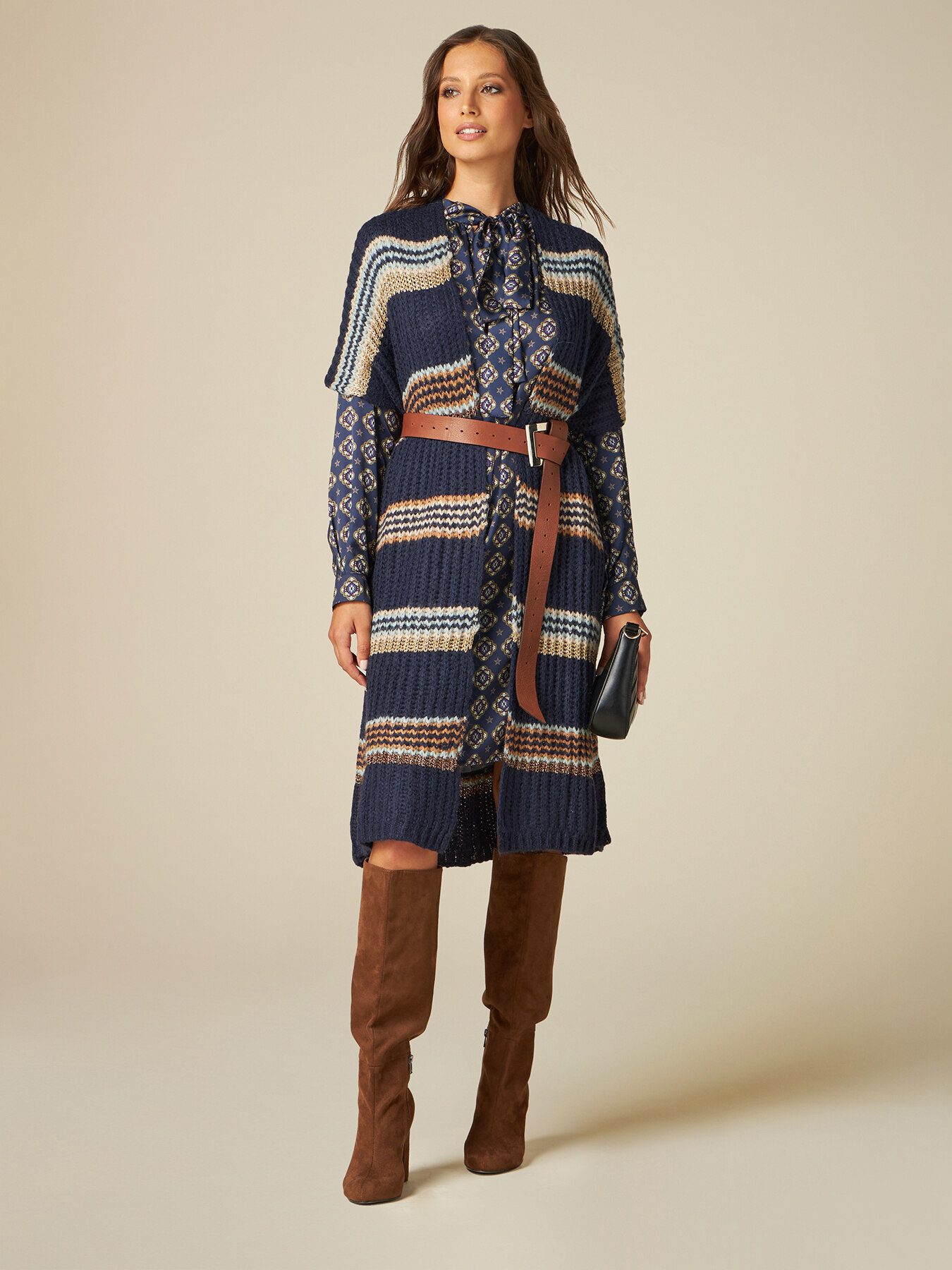 Maxi gilet in maglia misto lana image number 3