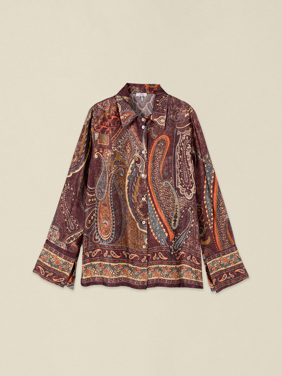 Chemise en satin fantaisie