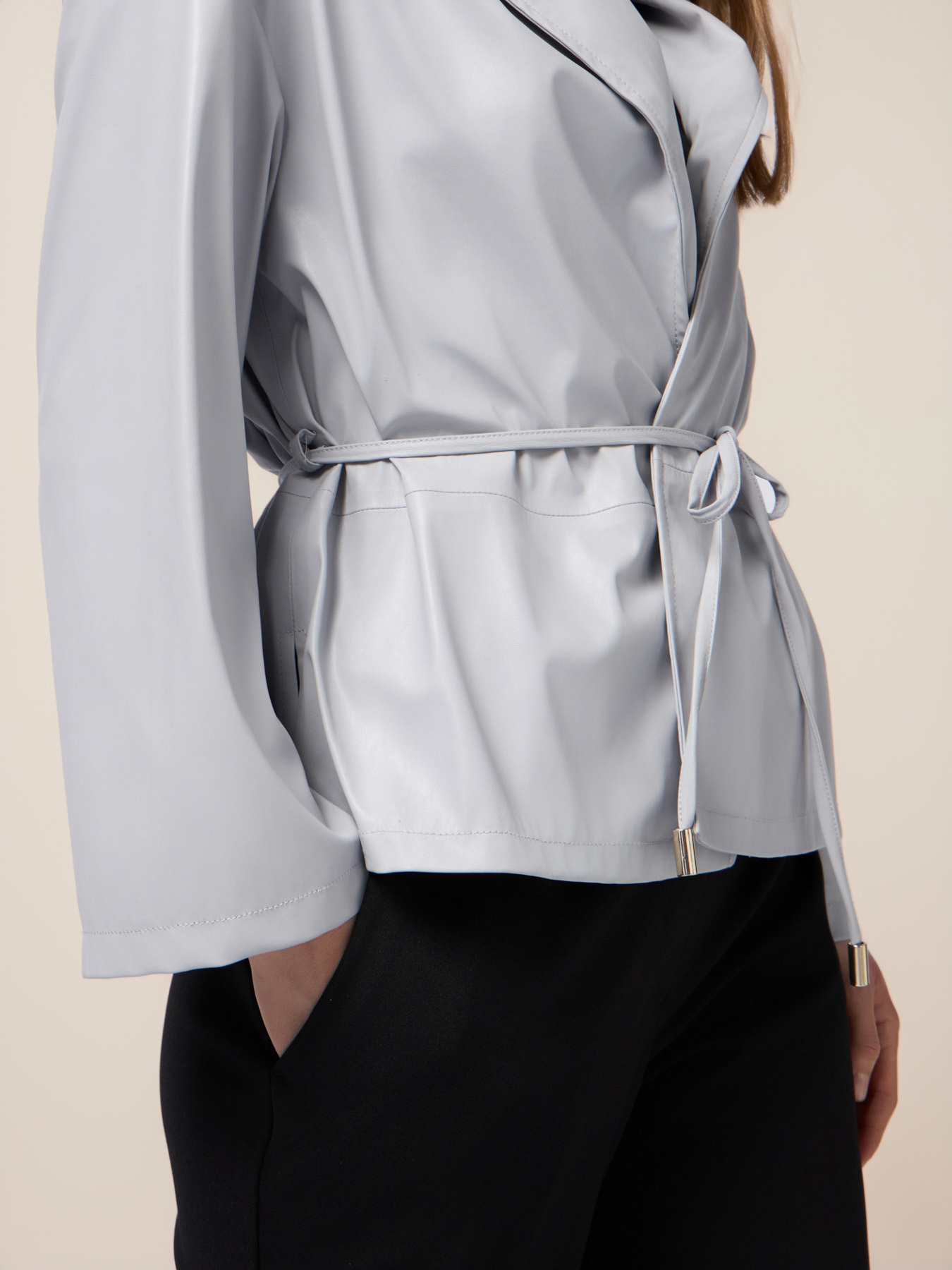 Unlined jacket in coated fabric image number 2