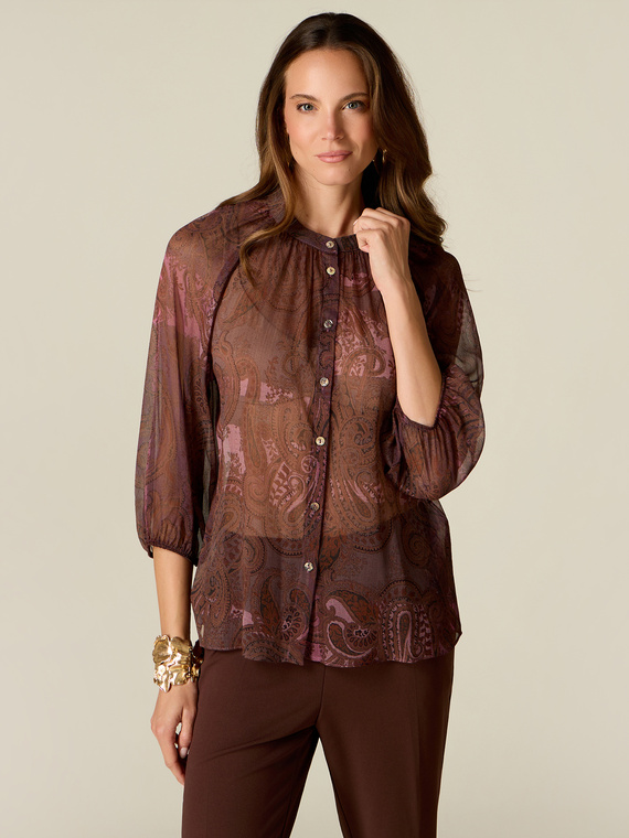 Camicia in georgette fantasia