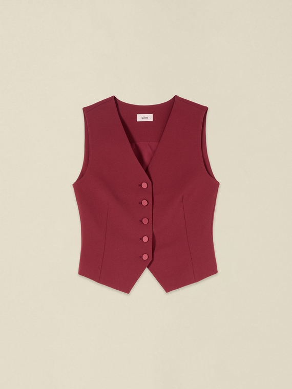 Crepe fabric vest