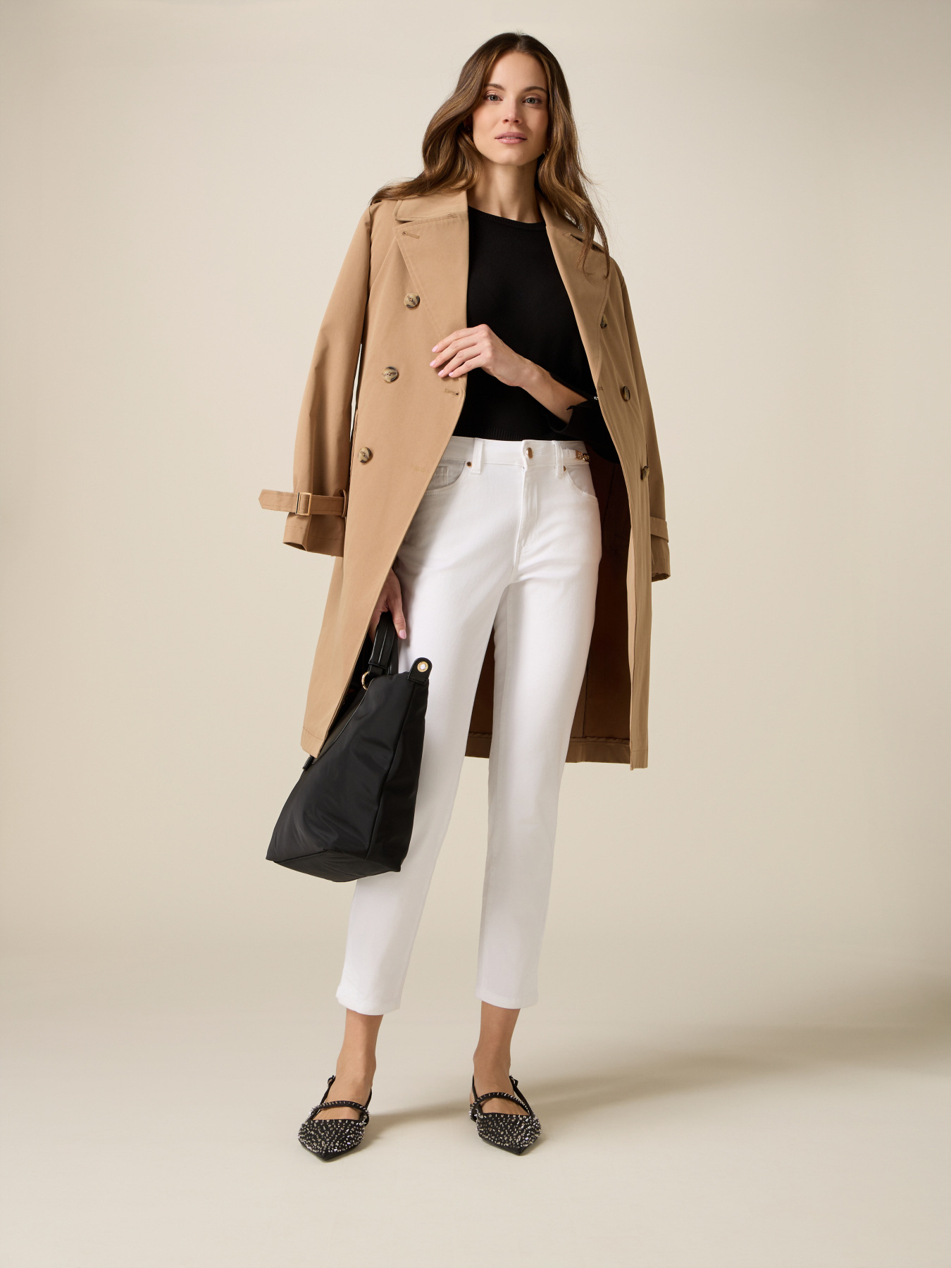 Skinny pants with metal chain image number 0